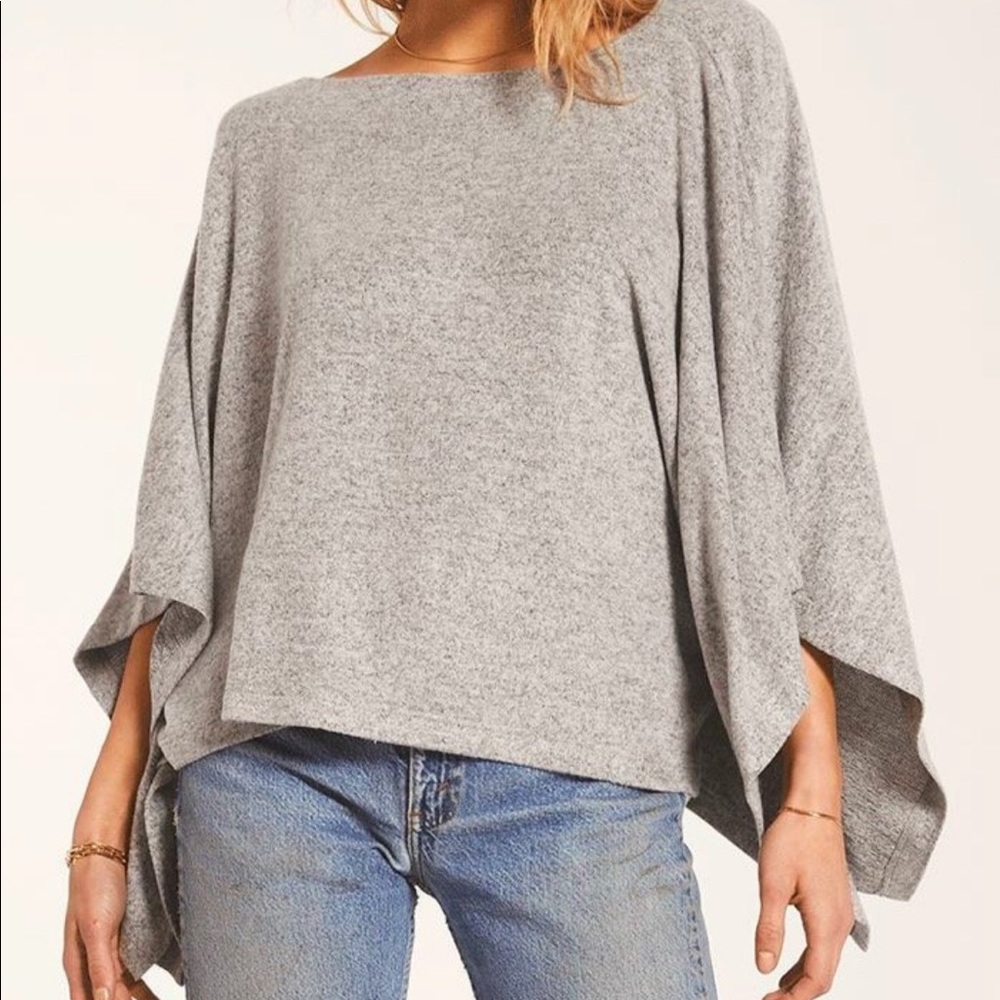 Z Supply Grey Poncho Sweater